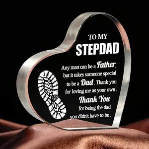 Step Dad Gifts, Step Dad Gifts from Daughter Son, Acrylic Keepsake, Personalized Plaque, Best Birthday Gifts for Stepfather, Father Day Gifts for Step Dad Bonus Dad