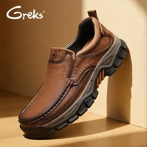 GREKS Men’s Chunky Trail Slip-On Loafers, Rugged Casual Footwear