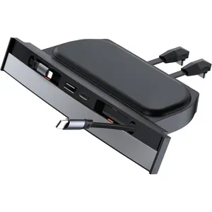 YONZEE  Retractable USB Hub for Tesla Accessories Multi-Port Model 3/Y Concealed Docking Station with Dustproof Sliding Cover and Quick Charging Model Y 2021-2026 and Model 3 2021-2025 （Compatible with Juniper and Highland）