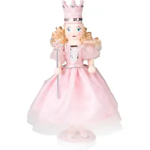 Sugar Plum Fairy 14 Inch Traditional Wooden Nutcracker Festive Christmas Décor for Shelves and Tables