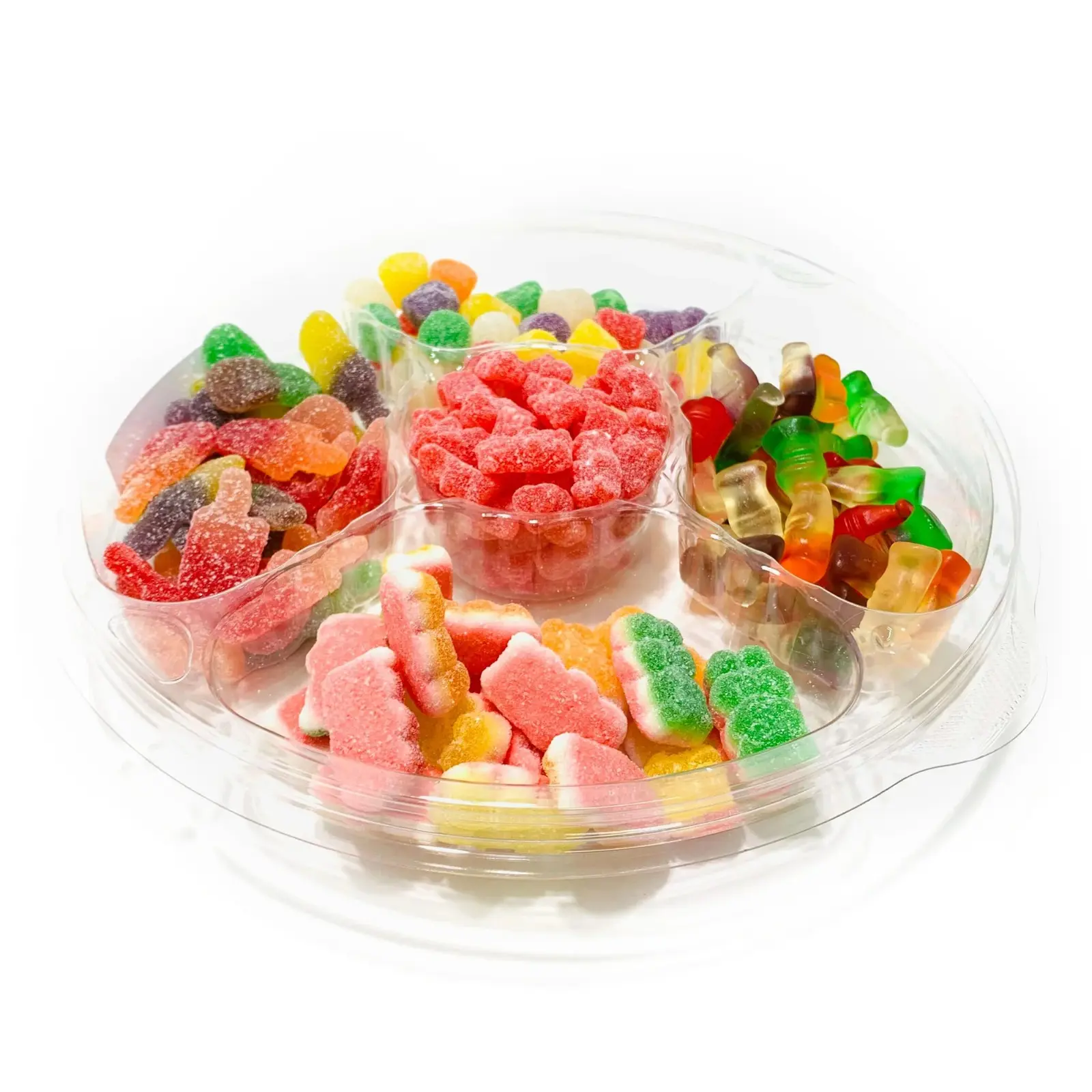 Assorted Mix Gummies Gift Tray – Gummy Ice Pops, Sour Bears, Spice Drops & More – Colorful Fruit Candy Sweet & Sour Cravings Snack
