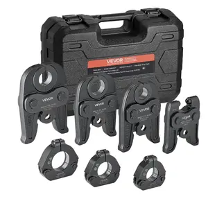 Fathersdaygift VEVOR 7PCS MegaPress Pressing Kit 1/2 to 2 - 3PCS Press Jaws, 3PCS Press Rings, 1PCS Actuator for MegaPress Carbon Steel Pipes, Compatible with Standard Press Tools - with Case, 7-Pieces, Carbon Pipedealsforyoudays