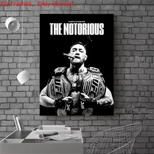 1 piece/set frameless canvas painting print poster, wall art, Athlete wall decor, Classic realistic Boxing Sports star art, Conor McGregor The Notorious, a gift for mixed martial arts loves, ideal for bedroom, living room, mural, wall decoration