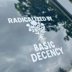 Radicalized By Basic Decency Car Decal