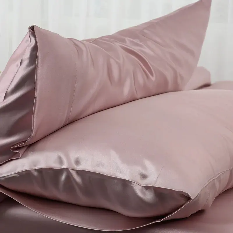 1pc Luxury Nordic Silk Pillowcase - White, Black, Grey, Khaki, Blue, Pink, Silver Bed Pillow Cover for Home Bedding Decor