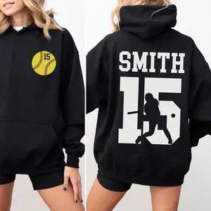 Custom Softball Hoodie with Name and Number, Personalized Softball Mom Hoodies