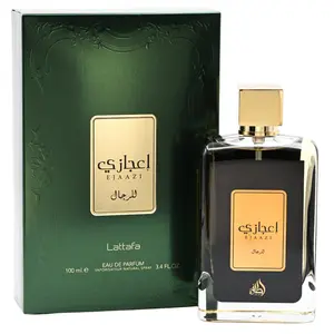 Lattafa Ejaazi Unisex EDP Liquid Perfumes - 3.4 fl oz, New in Box, Aromatic Spicy Scent with Earthy Woody Fragrance Notes of Patchouli, Cinnamon Leaf, Pepper, Cedar