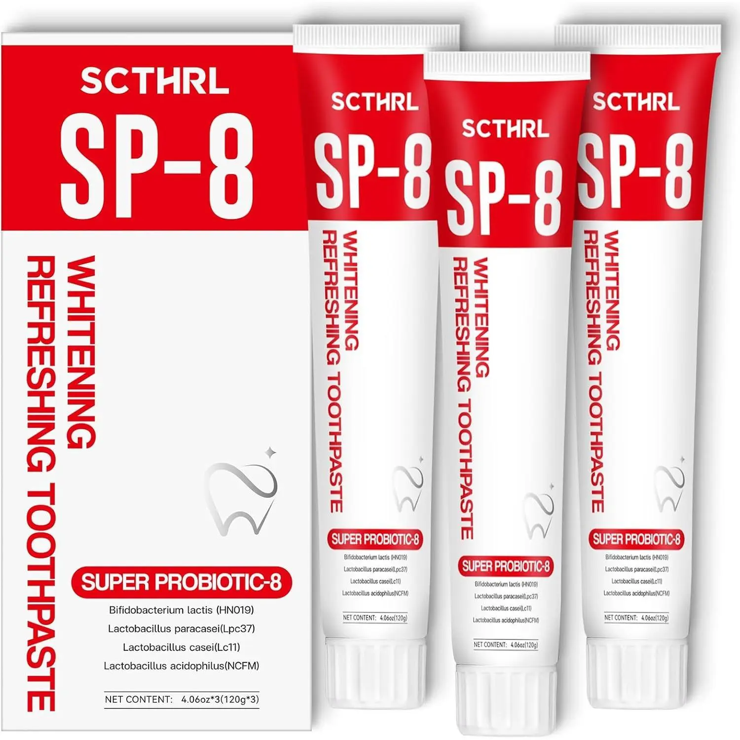 SCTHRL SP-8 Probiotic Whitening Toothpaste – Advanced Formula for Sensitive Teeth, Enamel Repair & Daily Freshness with Natural Herbal & Probiotic Ingredients
