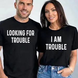[Graphic T-Shirt] 100% Cotton Couple Matching T-Shirt - Couple Shirts,Couple Outfit, Funny Matching Couple Graphic Tee Love Shirt ,Anniversary/Boyfriend/Girlfriend/Husband/Wife Gift