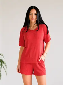 Rib Short Set (no drawstring)-Zenana