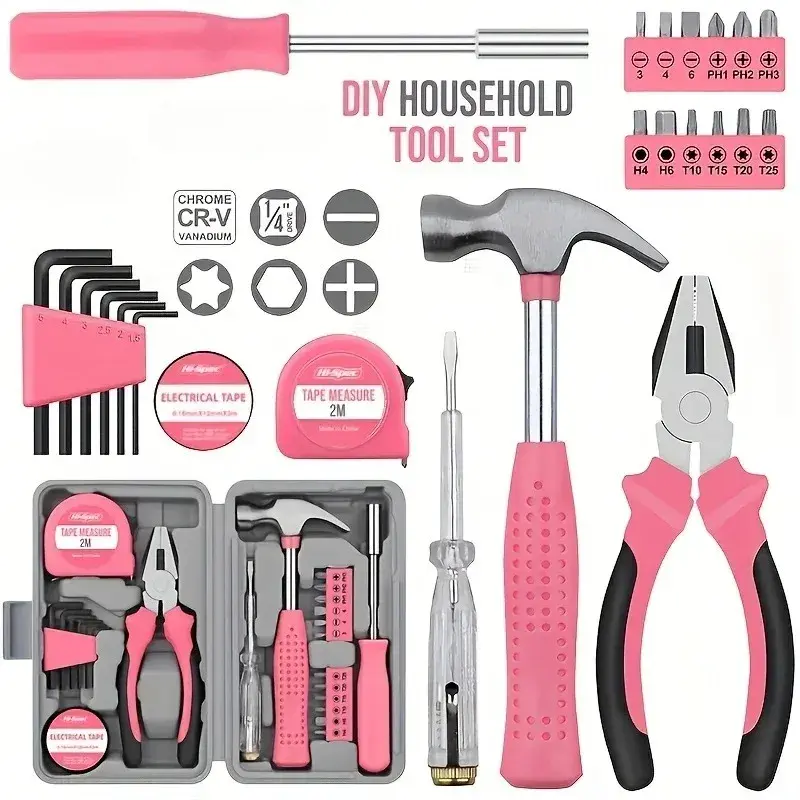 24-piece tool combination set - adjustable pliers, wrench, hammer - home multi-functional repair toolbox, Hand Tools