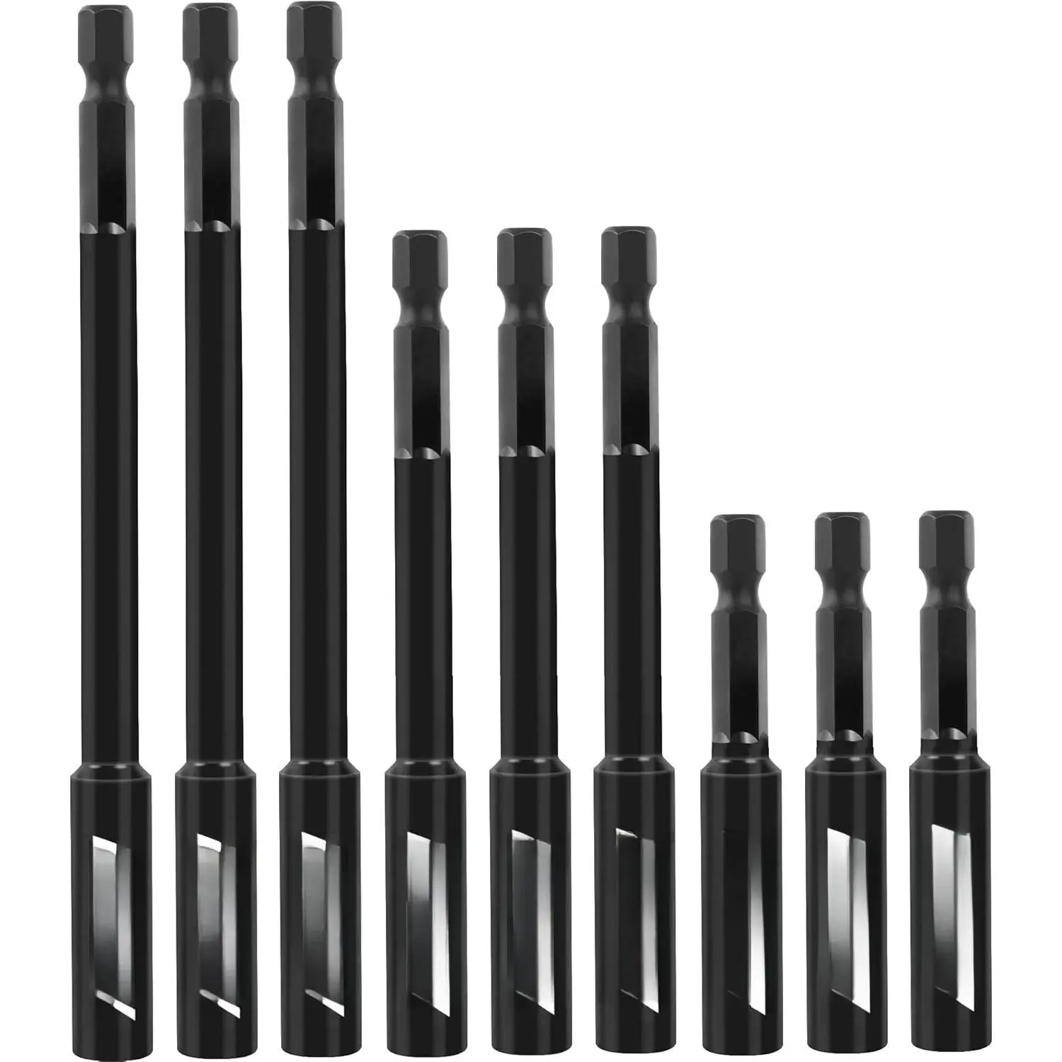 1/4" Extension Socket Drill Bit Holder, 60mm 100mm 150mm Long(2.36-9"), 9 count  Extension, Quick-Change Hex Shank Set