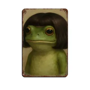 Funny Frog Metal Ornament, Decorative Gift