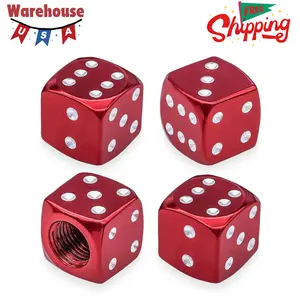 4PCS Dice Style Tire Valve Stem Caps