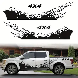 2 Pieces 74.8" Universal Racing Stripe Car Decals - 4x4 Wavy Graphic Vinyl Stickers, Waterproof, Suitable for Trucks, SUVs, and Cars (Black), Christmas, gifts