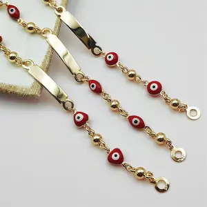 Versatile, creative, fashionable alloy bracelet for women, featuring an evil eye and heart design, in an ins-style European and American aesthetic.
