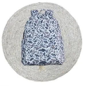 Kids Children Grey Color Hunting Season Camouflage Zip Backpacks Bags Back To School