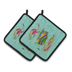 Carolines Treasures  Tropical Fish Pair of Pot Holders, 7.5 x 3 x 7.5 in.