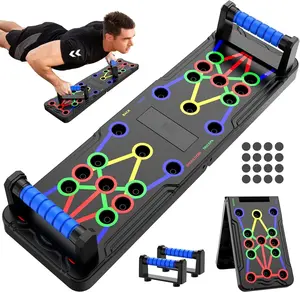 15-in-1 Push Up Board, Multi-Functional Strength Training Equipment with Compact Adjustable Bars, Multi-Grips, Reinforced Base and Portable Home Workout Push Up Stands System