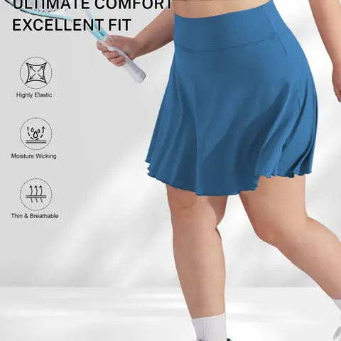 High-Waisted Side Pocket Sport Skirt Pants, Fake Two-Piece Anti-Exposure High Elasticity, Waist Cinch Butt Lift, Multiple Colors Available, Stretch Skirt, Active Skirts, Skort, Skort with Pockets, Tennis Skorts, Sports Skorts