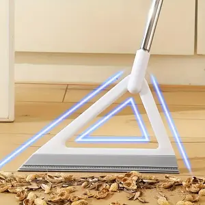 Multi-Purpose Magic Broom with TPR Scraper - Efficient Sweeping & Mopping Tool in Plastic White for Kitchens, Bathrooms, Living Rooms & Outdoor Spaces