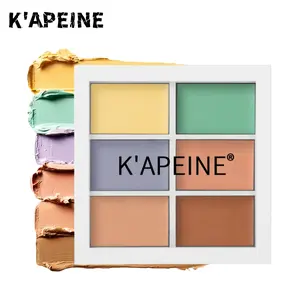 K'apeine 6 Color Concealer Palette, Skin Tone Corrector, Multi-Color Coverage for Blemishes Dark Circles Redness, Long-Lasting Foundation, Full Face Brightening Makeup
