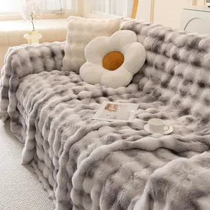 ORHOPUl Weighted Faux Rabbit Fur , Soft Fluffy Fuzzy Cozy Plush Sherpa Fleece Blanket, Thick Warm Christmas Blanket Gifts for Women,The Blanket For Stress & Anxiety,Soft Warm Comforter