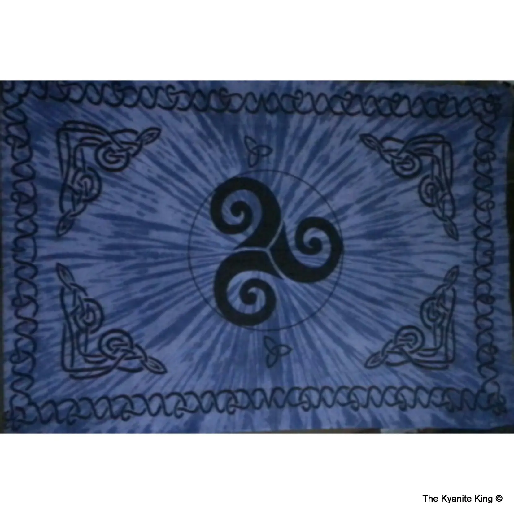 Tie Dye Blue Celtic Trinity Spiral Tapestry
