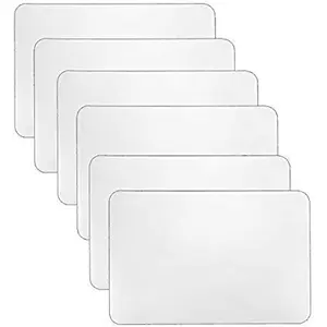 6 Pcs Plastic Placemats, Heat Resistant Washable Table Mats for Dining, Kitchen (17'' x 11''), Clear