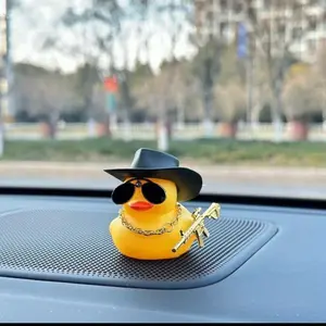 Patito Vaquero Cowboy Rubber Duck with Sunglasses, Hat, Chain & Floaty - Includes Glasses, Plastic, No Warranty