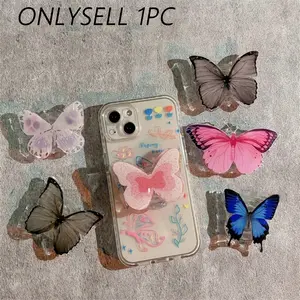 Butterfly Design Phone Holder, 1 Count 360° Rotatable Phone Stand with Handle, Phone Accessories for iPhone & Android Smartphone, Cell Phone Stand, Adjustable Phone Holder, Cellphone Stand, Universal Smartphone Holder