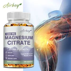 Magnesium Citrate 1000 mg - Maximum Absorption Magnesium Powder Capsules for Support of Muscle, Nerve, Bone and Heart Health, High Absorption Citrate Complex, Gluten Free, Non-GMO