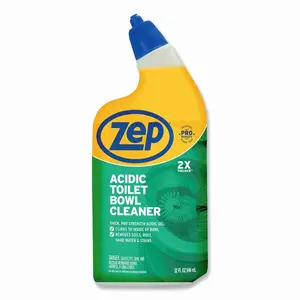 ZEP 32 oz. 946ml Acidic Toilet Bowl Cleaner, Acid Gel Toilet Cleaner, Rust Remover for Toilets, Under Rim Cleaner, Thick Clinging Gel, Urinal Cleaner, Hard Water Stain Remover, Safe for Septic Tanks, Professional Toilet Bowl Cleaner.