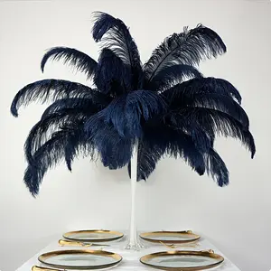 10 pieces of navy blue ostrich feathers, selected from the most beautiful and high-quality feathers. Suitable for home decoration, making craft ornaments, matching clothing and accessories, and as gifts for festival parties. Home Decor Supplies