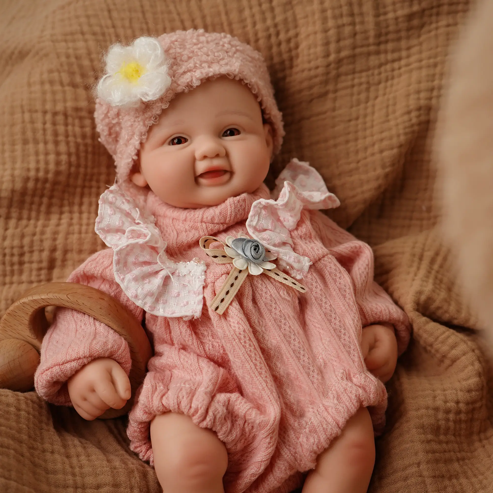 FunCuddle XWNO.11 All-Silicone Reborn Baby Doll - 12.2in Washable Doll with Soft Skin, Real Tactile Sensation, Children's Companion, Role-Playing Toy for Bottles, Clothing, Diapers