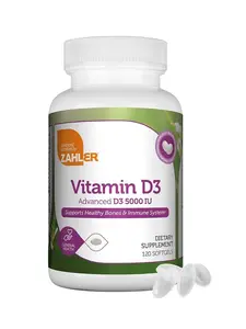 Zahler Vitamin D3 5000 IU K2 Advanced Formula for Bone Health & Calcium Absorption Kosher Vegetarian MK7 Supplement 120 Softgels Made in USA - Healthcare