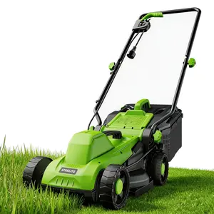 Steelite 13 Inch Electric Lawn Mower, 1300W Corded Power, 3450RPM Brush Motor, 5-Position Height Adjustment, Lightweight & Compact Design Ideal for Small to Medium Lawns, Garden