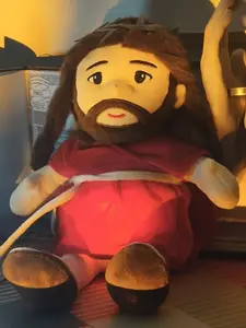 Calming Sleep Breathing Jesus Plush Toy Soothing Stuffed Doll, Stress Relief, Savior Toy for Kids, Church & Sunday School, Birthday & Easter Religious Gift Breathing Jesus Plush Toy