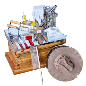 MayBee Hives 10 Frame Wax Coated Beehive Deep Box ,Complete Beekeeping Starter Kit For Beginner Pro Beekeepers :22 PCS Beekeeping Tools For Beginner, Cedar Wood Wax Coated Langstroth Deep Box Including Frame and Beewaxed Foundations