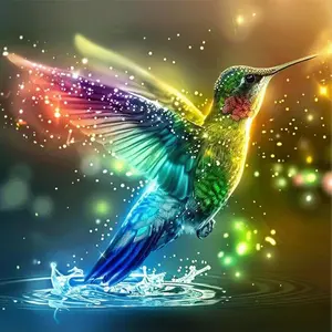 1PCS Diamond Painting Kit Hummingbird Glitter DIY Rhinestone Embroidery Craft for Home Decor Wall Art Gif