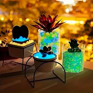 1000pcs Luminous Garden Stones, Glowing Plastic Garden Stakes, Bright Glow Pathway Decor, Outdoor Yard Landscape Decorations