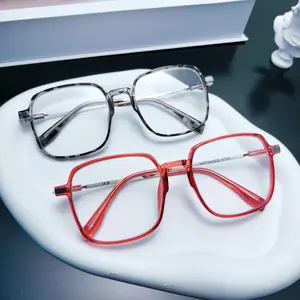 Blue Light Blocking Reading Glasses 100-400 Strength Oversized Square Frame Fashion Big Face Readers for Women Men Anti Glare Lightweight Computer Presbyopia Glasses Red Tortoise