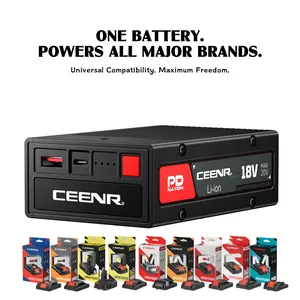CEENR PDnation 4.0Ah Universal Power Tool Battery, 20V Max, 45W USB-C Fast Charge, One Battery Fits 10+ Brands with Adapters (DeWalt, Milwaukee, Makita, Ryobi & More)