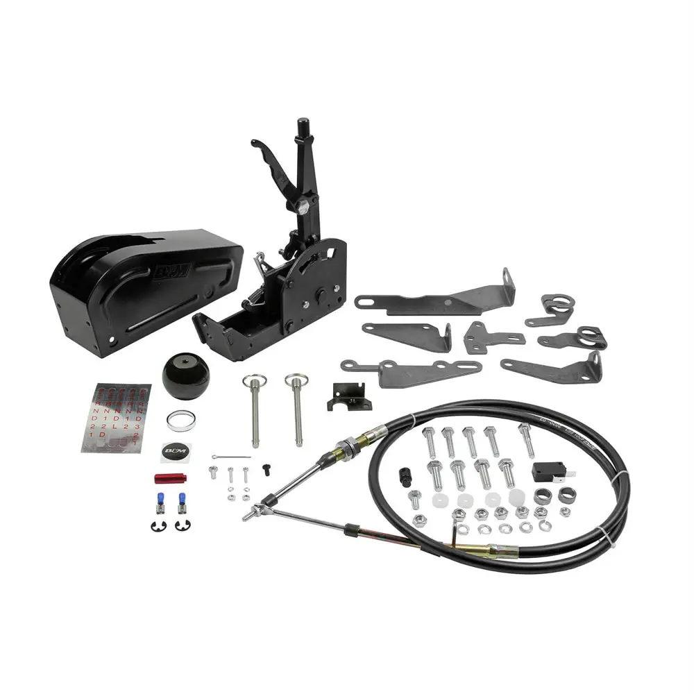 B&M Pro Stick Automatic Floor Mount Shifter, Forward/Reverse Pattern, 5 ft Cable Connect, Covered, Universal Fit, Hardware Included (81706)