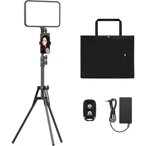 LED Video Light Kit, Photography Lighting, 13" Studio Lights with 65" Tripod Stand and Phone Holders, Podcast Lighting for Video Recording, Make up, Live Streaming, , YouTube