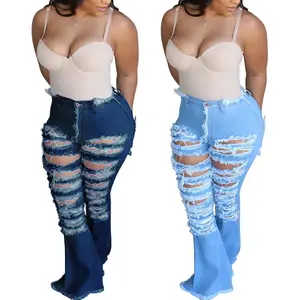 Plus Size Stretchy Bodycon Ripped Distressed Jeans