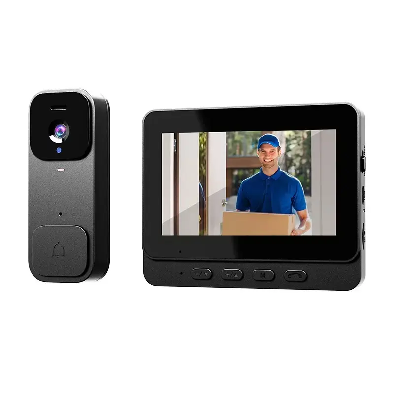 2026 New X7 No WiFi Videodoorbell Camera with Screen - Door Bell Ringer Wireless, No Monthly Fees, No App, 2-Way Talk, Night Vision, Easy Install, Home Security Visual Intercom System (Wireless Doorbells for Home)