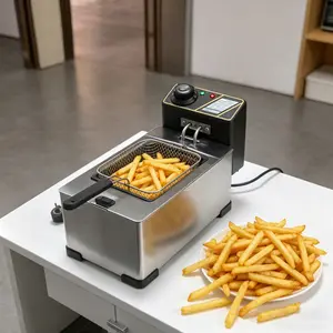 1pc 3.5L Electric Deep Fryer, 2000W 110V, Temp Control & US Plug, Oil Saving Fryer for Chicken Fries Donuts, Home Restaurant Food Truck Frying Machine