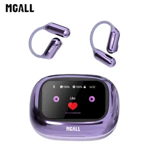 MGALL C18 Open-Ear Wireless Headphones with 2025 Bluetooth 6.0 for Faster, More Stable Connection & Lower Power Use, LED Full-Color Touch Smart Screen, ENC Noise Cancellation, Remote Photography, Anti-Loss Function, Audio Earbuds for Music & Calls