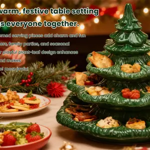 Devil Egg Christmas Tree Plate Plant Shape Egg Holder, Party Tableware, Home Decor Ornament, One Box Per Pack, Ca Prop 65 Compliant